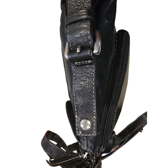 Fossil Black Leather shoulder/Crossbody Bag with White Stitching - Picture 5 of 9